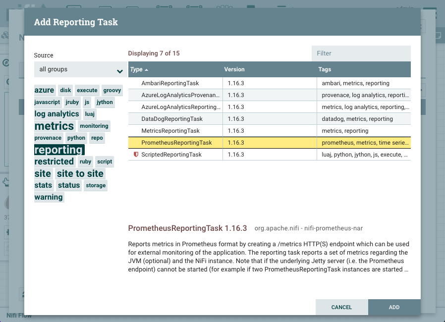 Apache NiFi Prometheus Reporting