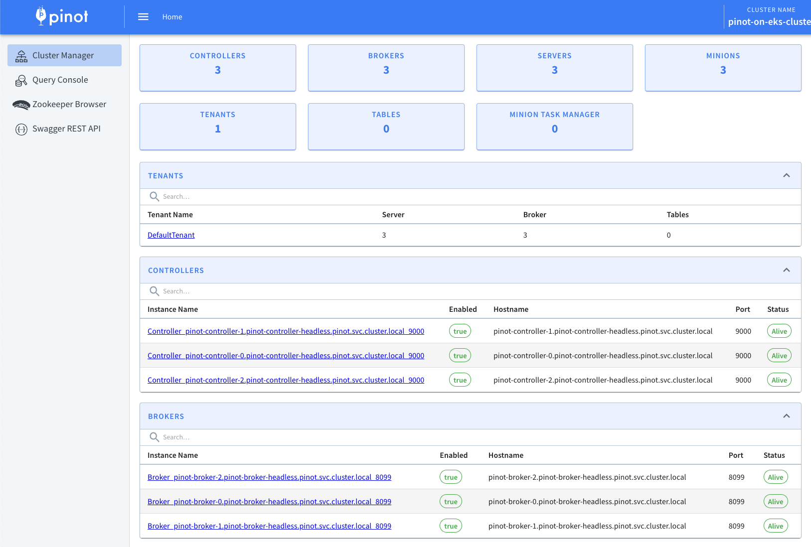 Apache Pinot Web Console